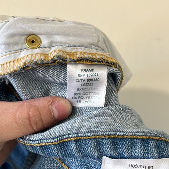 FRAME Le Garçon in Daphne Blue Super Stretch Mid Rise Boyfriend Denim Jeans 32 - Picture 12 of 12